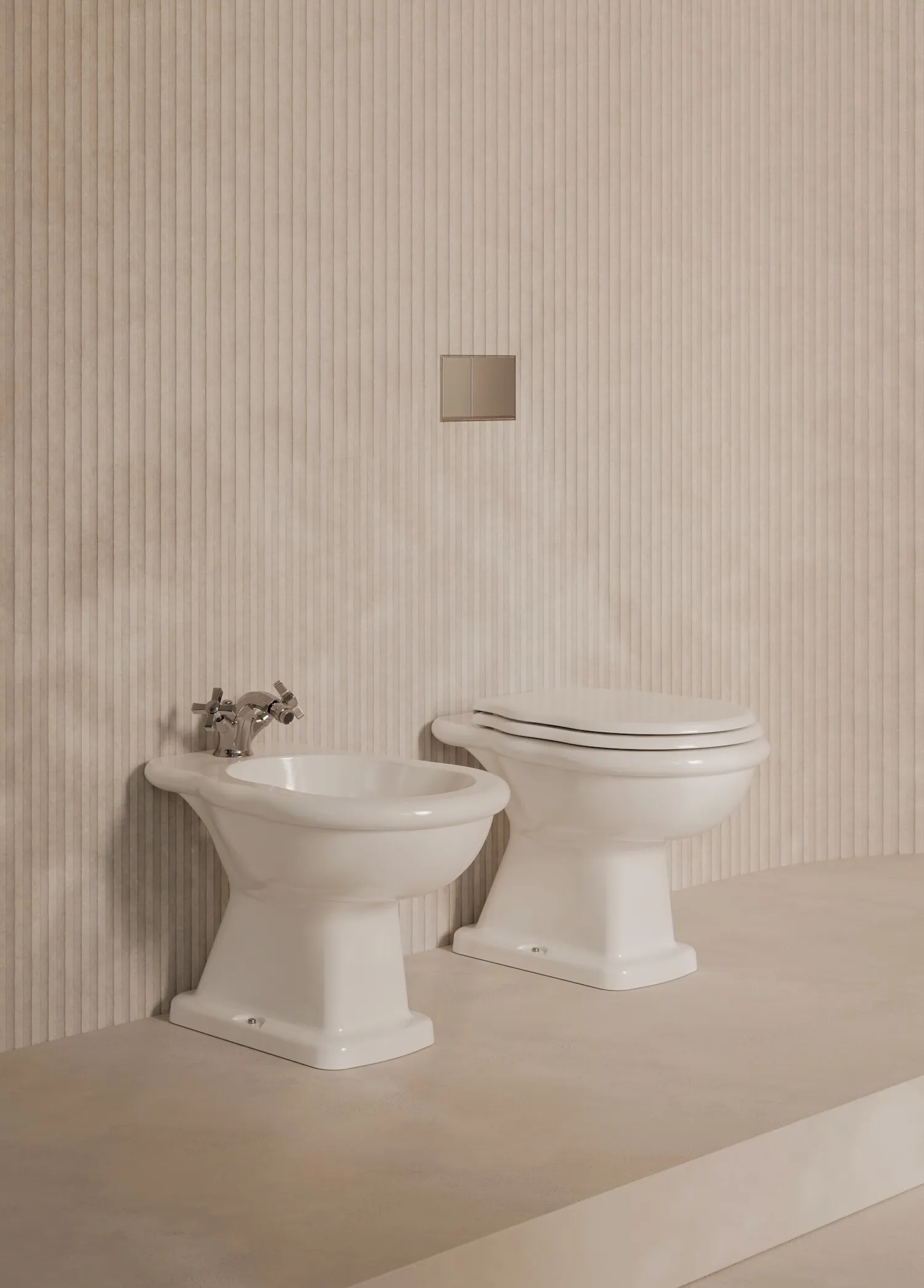 Boheme floor-mounted sanitaryware including WC and bidet